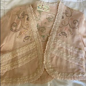 CARDIGAN EMBROIDERED CROP JACKET
